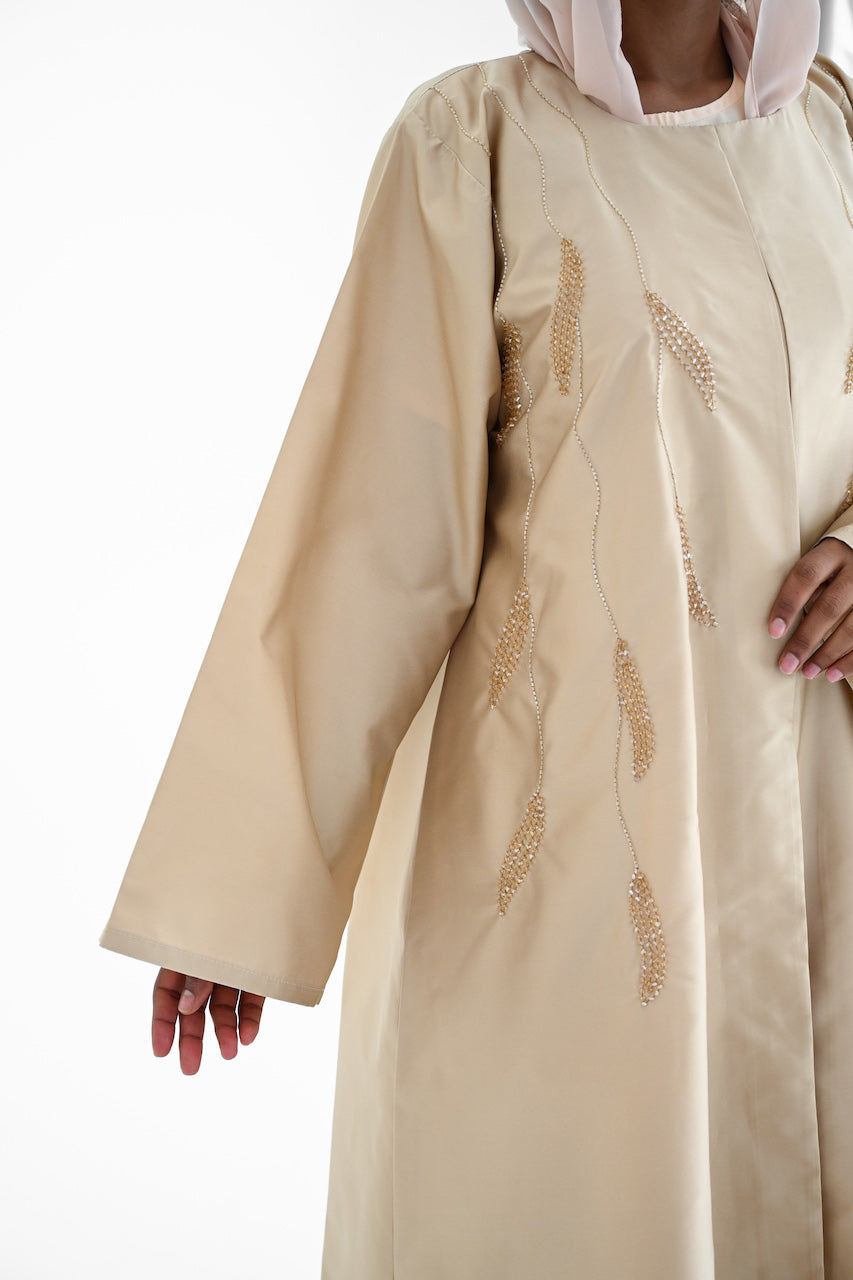 Embellished Beige Abaya