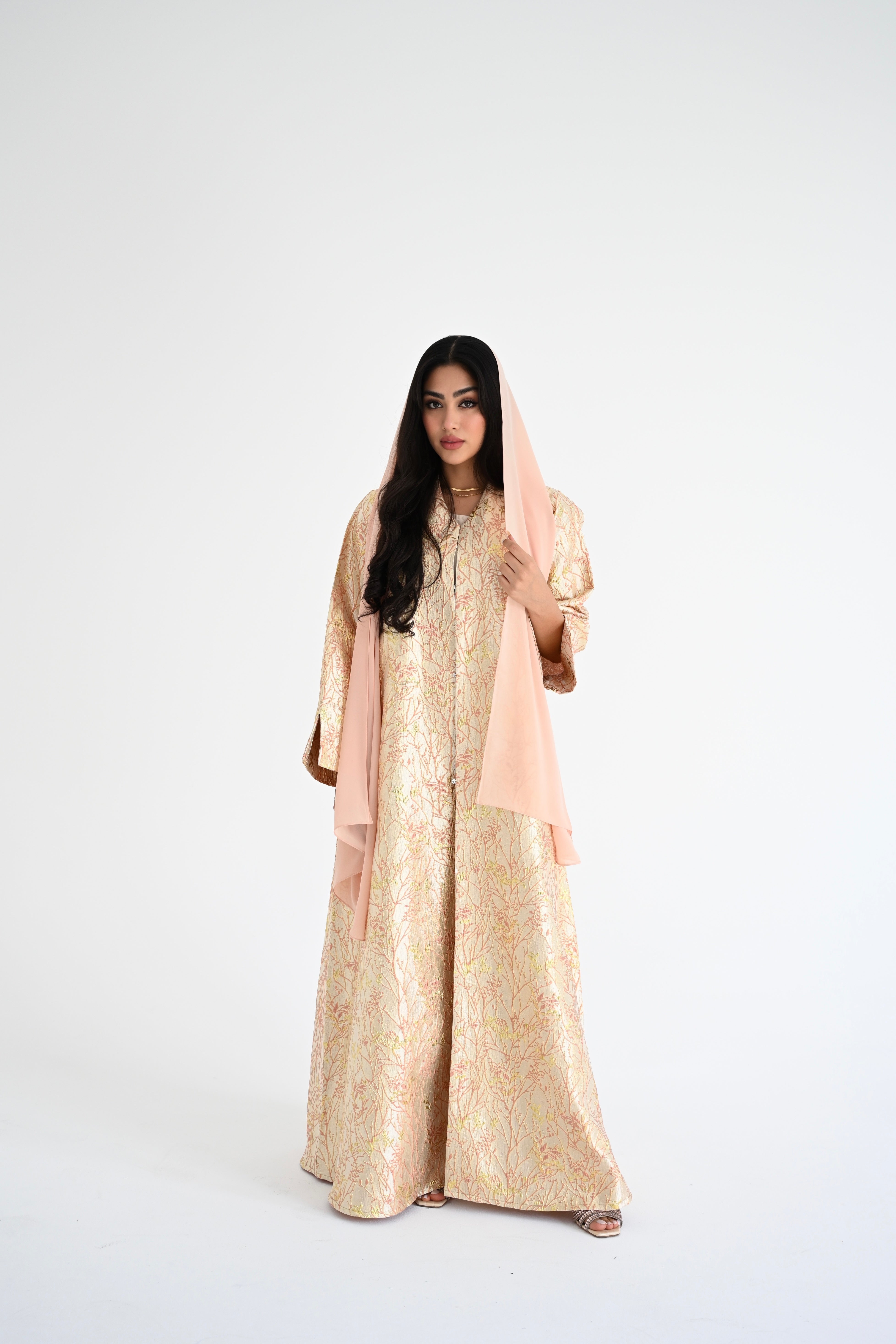 Metallic Lina brocade abaya