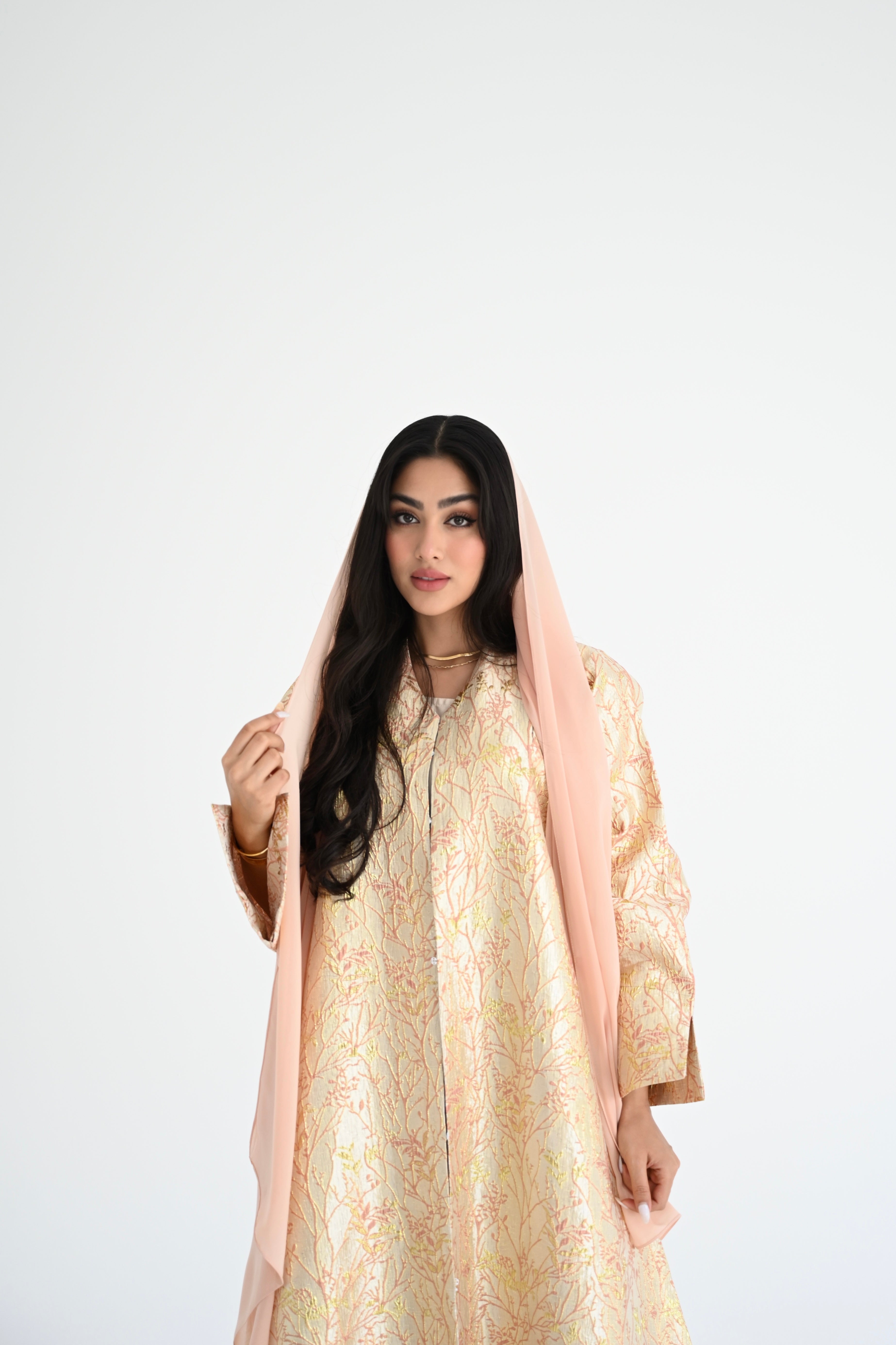 Metallic Lina brocade abaya