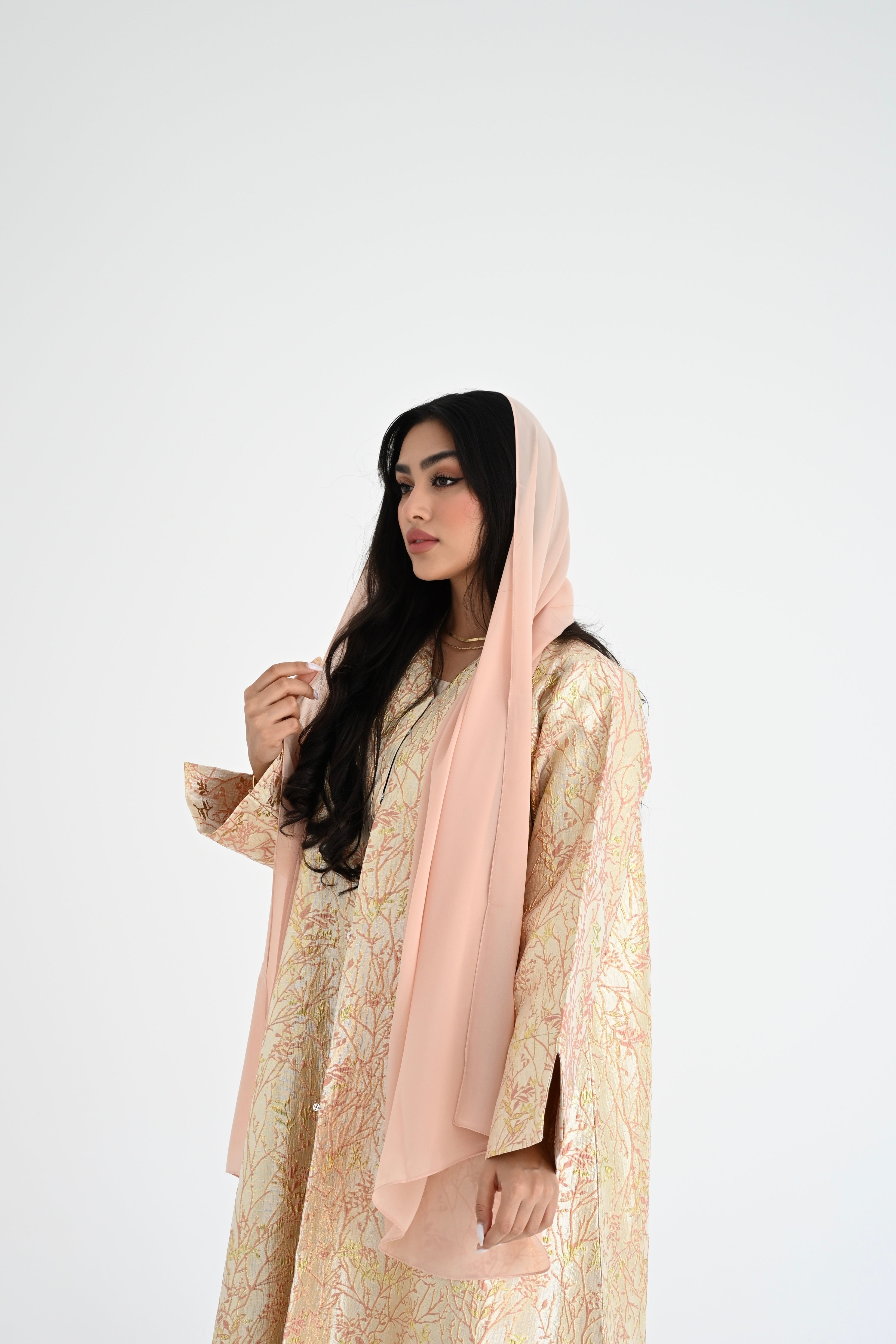 Metallic Lina brocade abaya