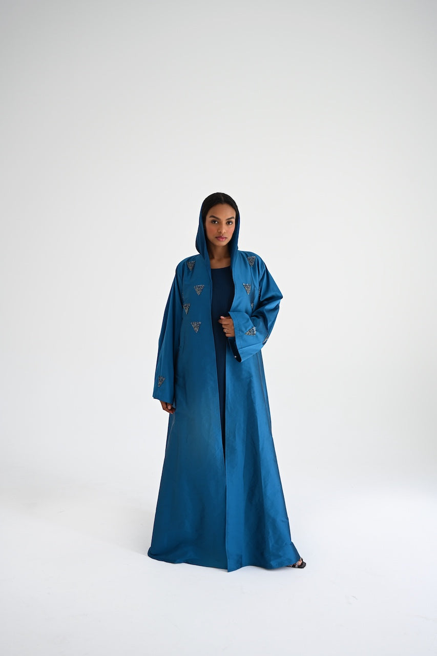 Turquoise Embroidery Abaya