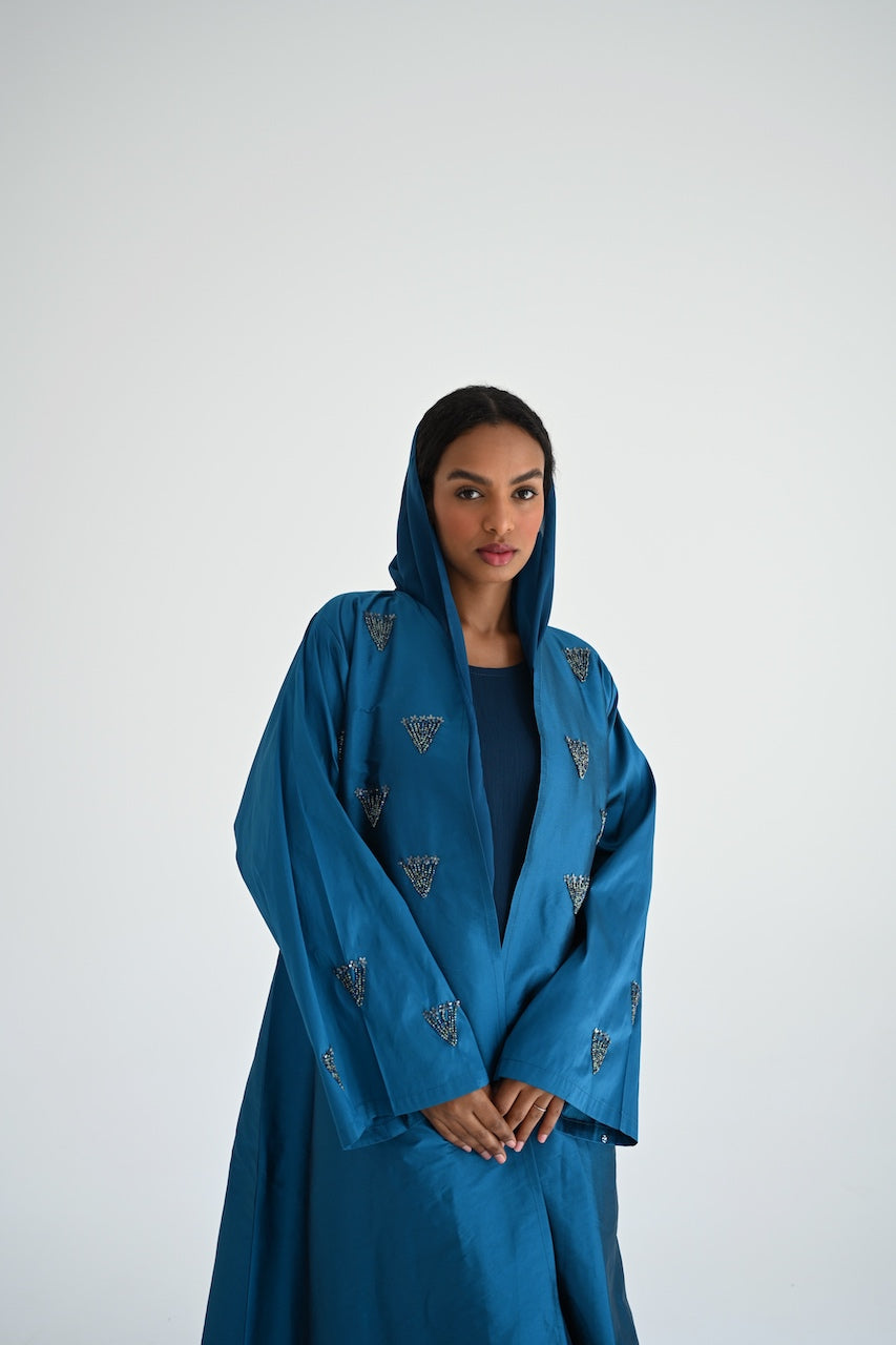 Turquoise Embroidery Abaya