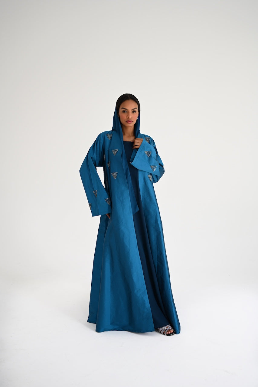 Turquoise Embroidery Abaya