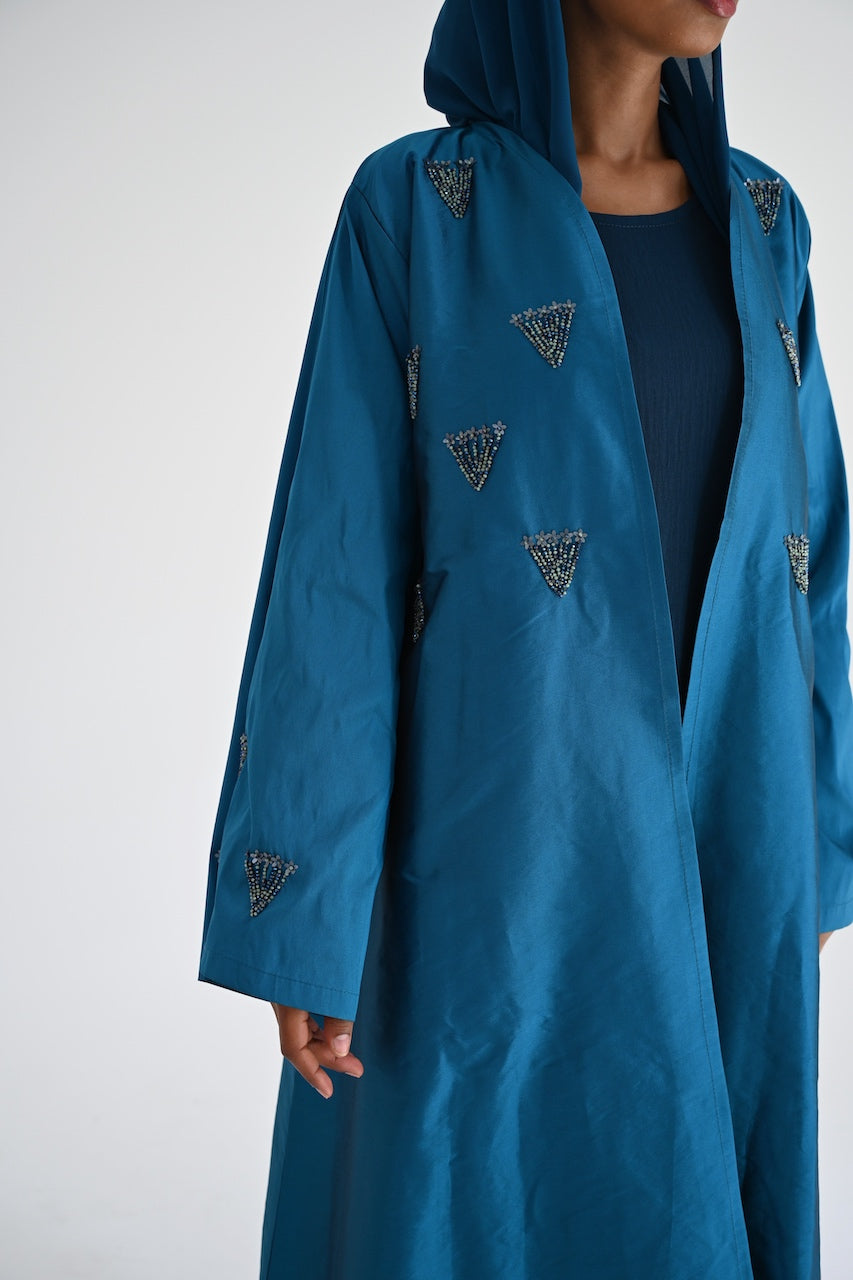 Turquoise Embroidery Abaya