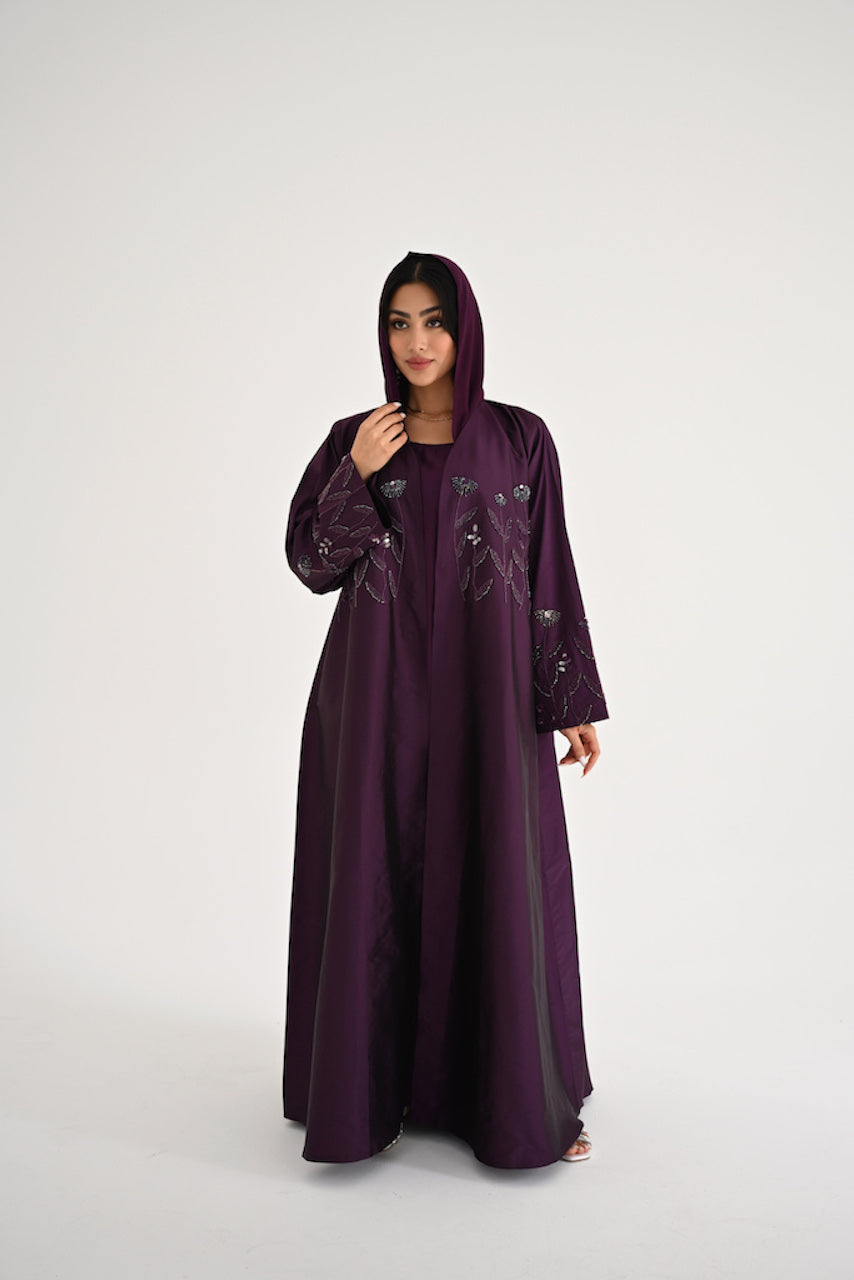 Abstract Embroidery Abaya