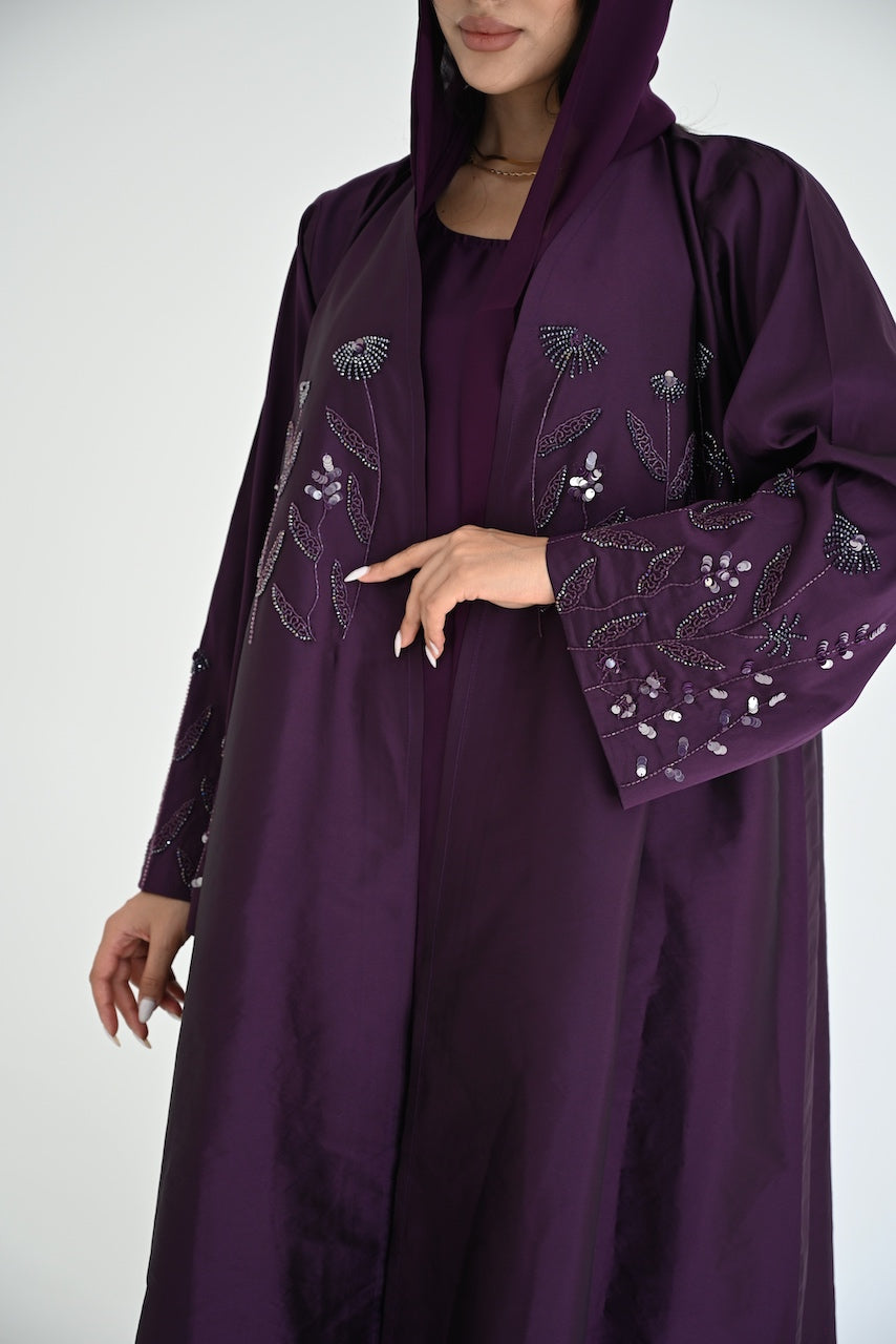 Abstract Embroidery Abaya