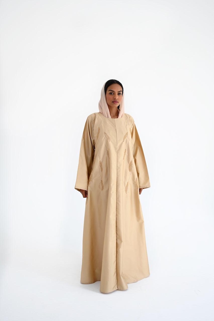 Embellished Beige Abaya