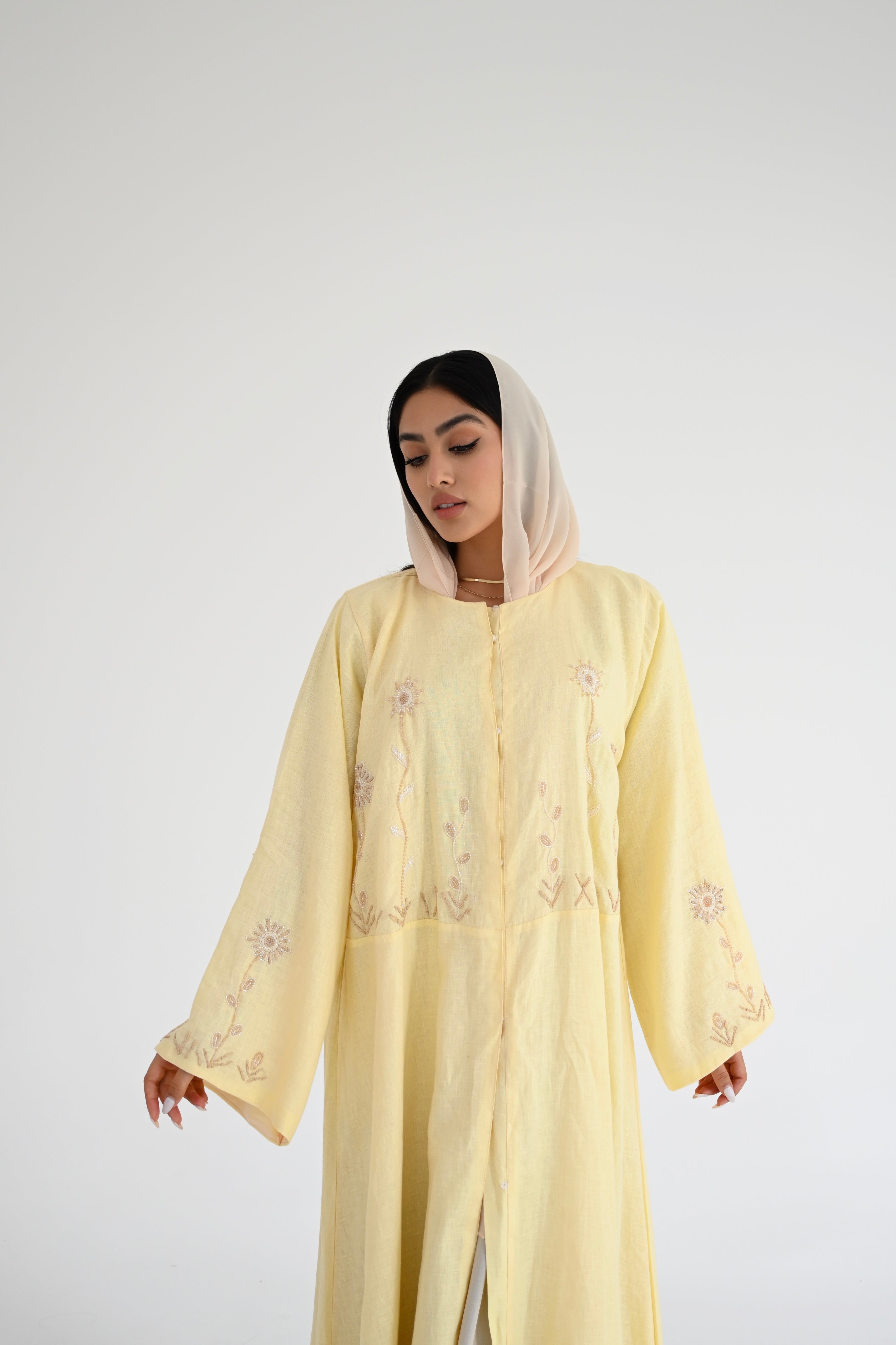Botanical Linen Abaya