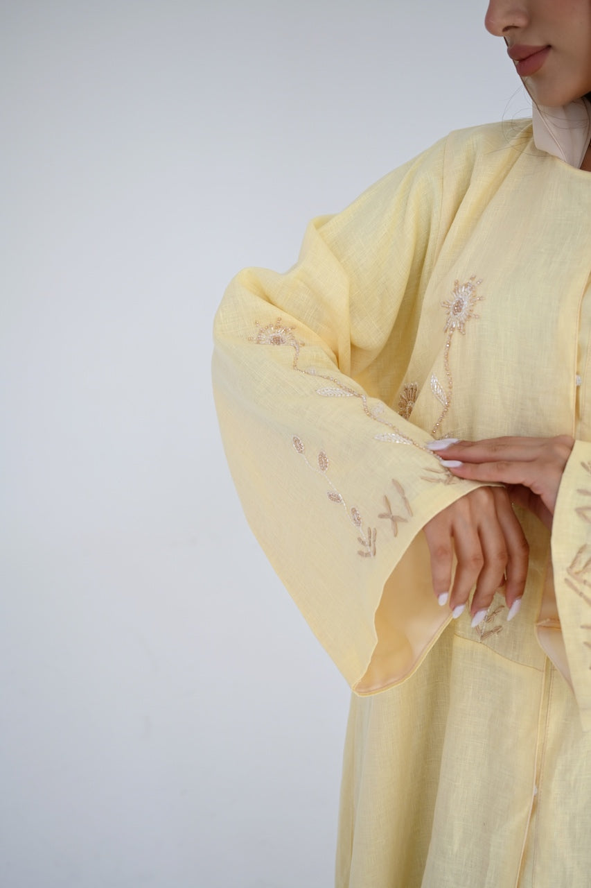 Botanical Linen Abaya