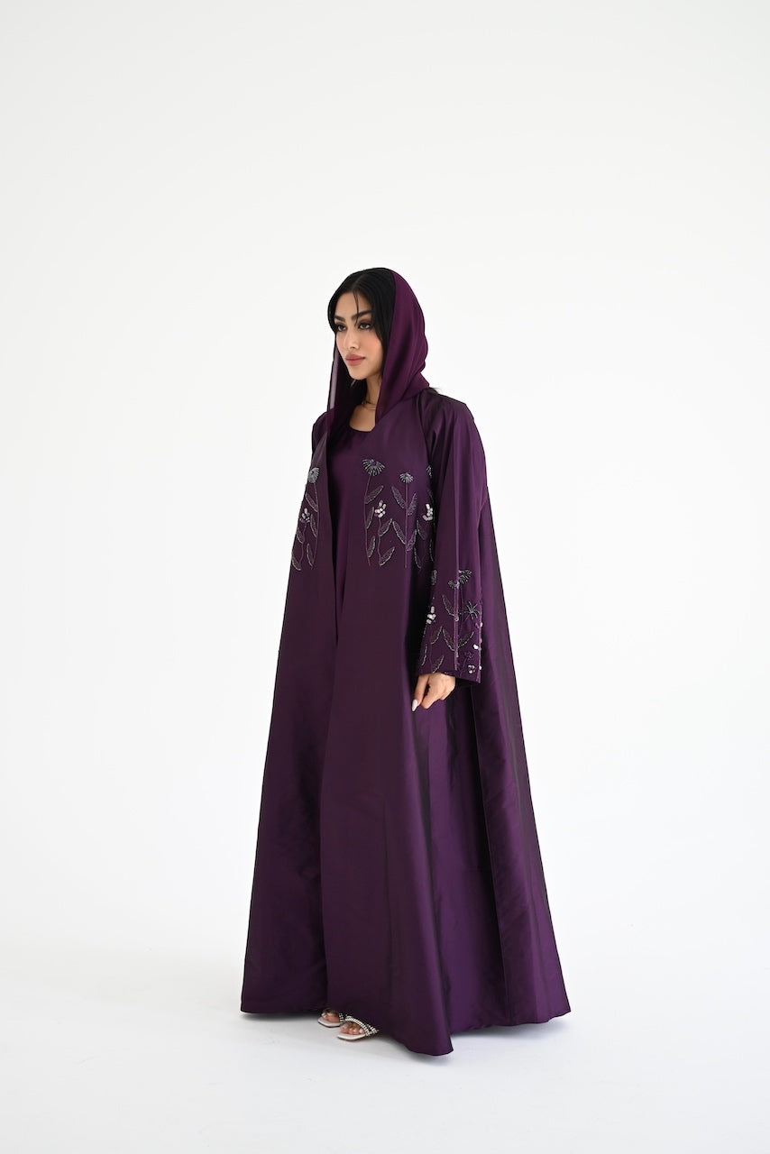 Abstract Embroidery Abaya